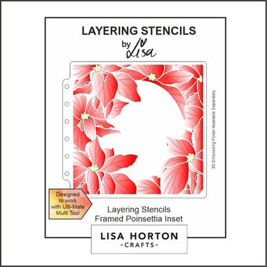 Framed Poinsettia Stencil by Lisa Horton