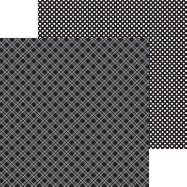 Doodlebug Design - Monochromatic Collection - Candy Stripe / Sprinkles - 12 x 12 - Beetle Black