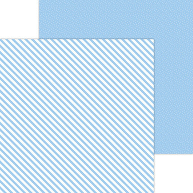 Doodlebug Design - Monochromatic Collection - Candy Stripe / Sprinkles - 12 x 12 - Bubble Blue