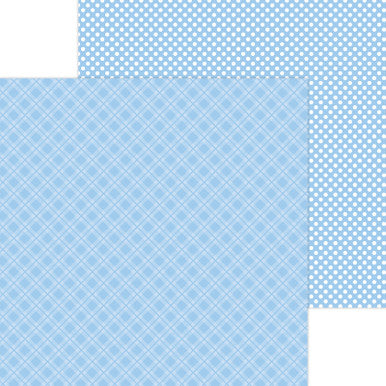 Doodlebug Design - Monochromatic Collection - Candy Stripe / Sprinkles - 12 x 12 - Bubble Blue