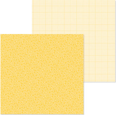 Doodlebug Design - Monochromatic Collection - Floral / Graph - 12 x 12 - Bumblebee