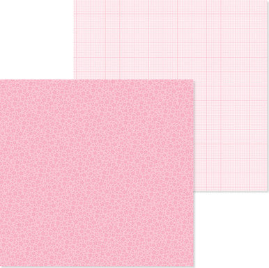 Doodlebug Design - Monochromatic Collection - Floral / Graph - 12 x 12 - Cupcake