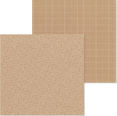Doodlebug Design - Monochromatic Collection - Floral / Graph - 12 x 12 - Kraft