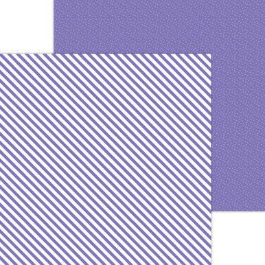 Doodlebug Design - Monochromatic Collection - Candy Stripe / Sprinkles - 12 x 12 - Lilac