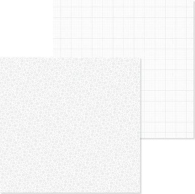 Doodlebug Design - Monochromatic Collection - Floral / Graph - 12 x 12 - Lily White