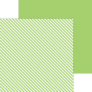Doodlebug Design - Monochromatic Collection - Candy Stripe / Sprinkles - 12 x 12 - Limeade