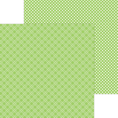 Doodlebug Design - Monochromatic Collection - Candy Stripe / Sprinkles - 12 x 12 - Limeade