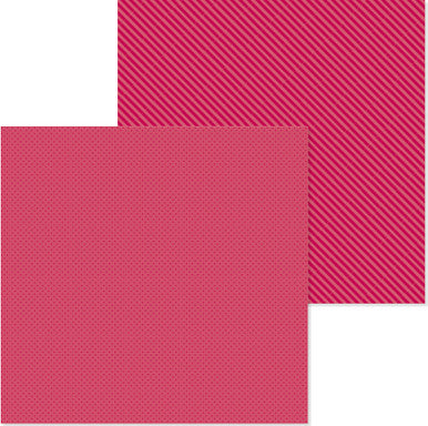 Doodlebug Design - Monochromatic Collection - dot/stripe - 12 x 12 - Ruby