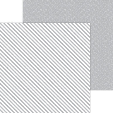 Doodlebug Design - Monochromatic Collection - Candy Stripe / Sprinkles - 12 x 12 - Stone Grey