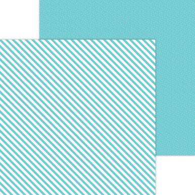 Doodlebug Design - Monochromatic Collection - Candy Stripe / Sprinkles - 12 x 12 - Swimming Pool