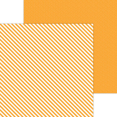 Doodlebug Design - Monochromatic Collection - Candy Stripe / Sprinkles - 12 x 12 - Tangerine