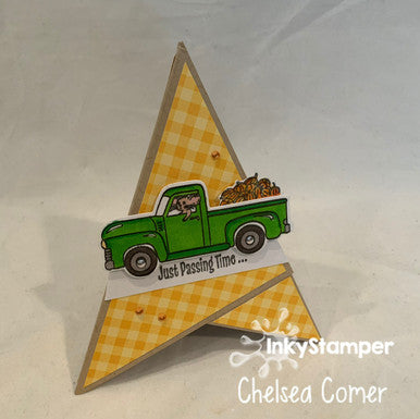 teepee card using Vintage Truck stamps by InkyStamper