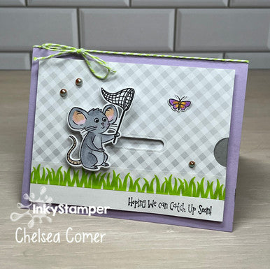 interactive bug catcher card using Bug Catcher stamp set by InkyStamper