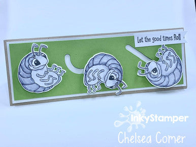 roly poly spinner card using Like to Move it Dies by InkyStamper