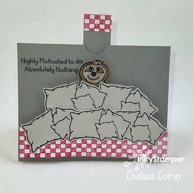 fun interactive pop up card using Sloth stamps by InkyStamper