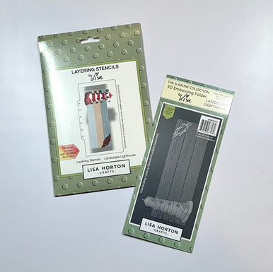 Landscaping Lighthouse 3D Embossing Folder and Stencil by Lisa Horton