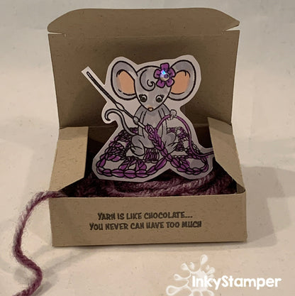 crochet treat using Paper Clip Box die by InkyStamper