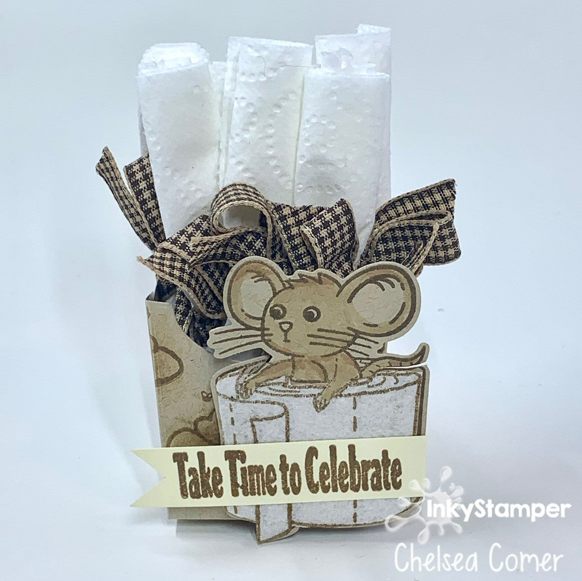 rolled toilet paper treat using TP stamps by InkyStamper