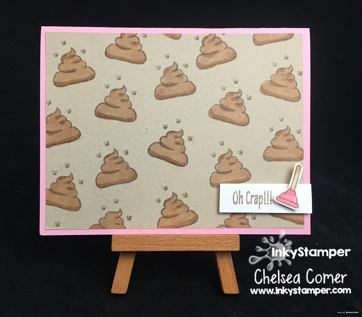 oh crap card using TP stamps by InkyStamper