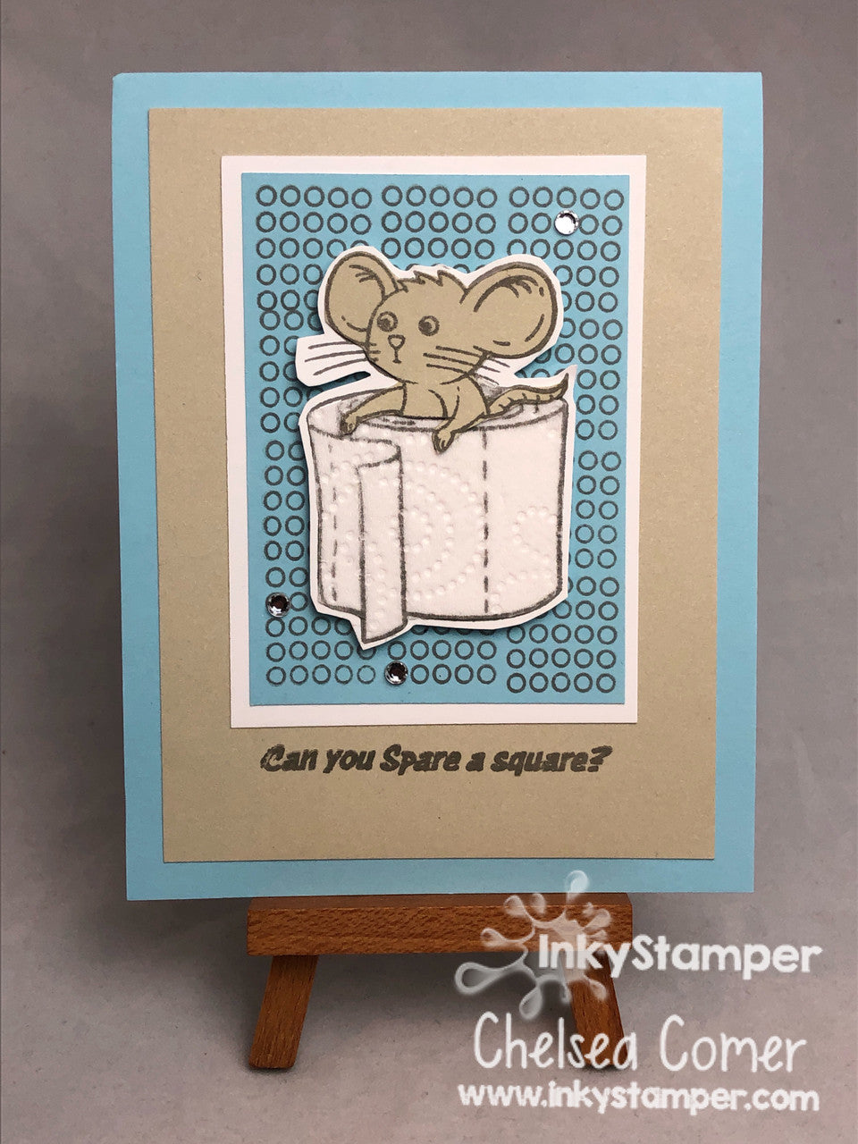 amazing card including the toilet paper using TP stamp set by InkyStamper
