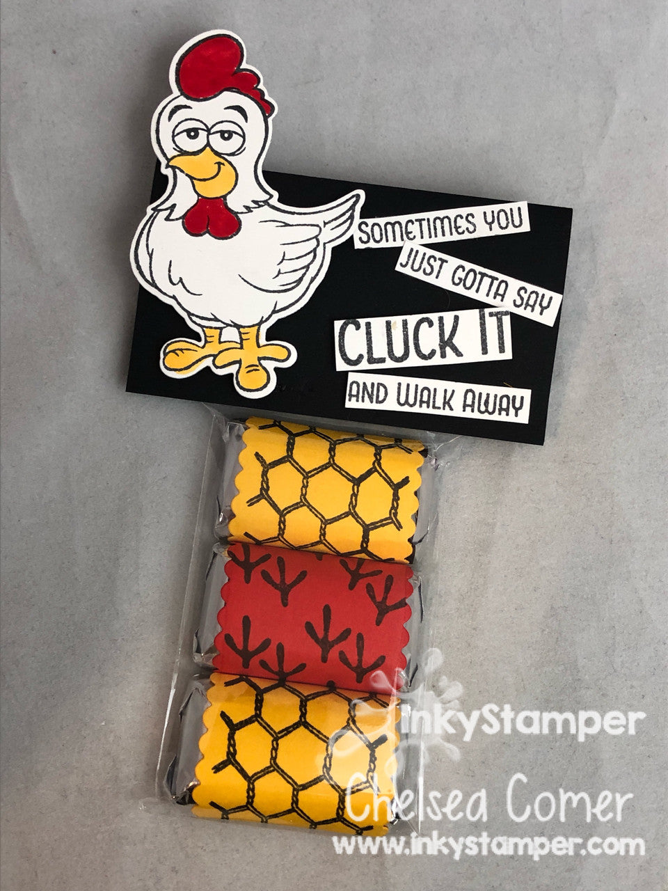 candy wrapper creation made with Chicken stamps by InkyStamper