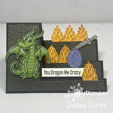 Dragon Side Step Card by InkyStamper