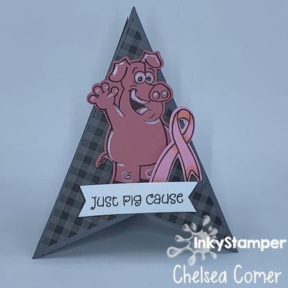 tee pee card made with Pig Cause stamps by InkyStamper