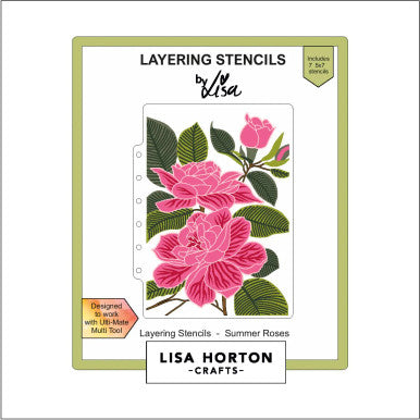 Summer Roses Stencil by Lisa Horton