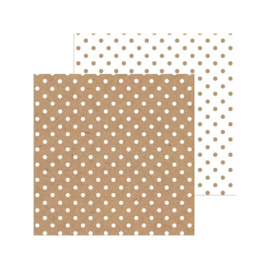 Doodlebug Design - Monochromatic Collection -  swiss dot - 12 x 12 - Kraft
