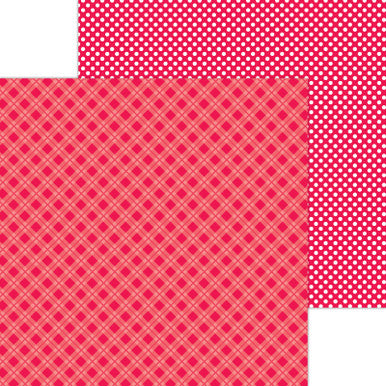 Doodlebug Design - Monochromatic Collection -  Candy Stripe / Sprinkles - 12 x 12 - Ladybug