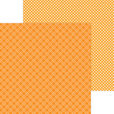 Doodlebug Design - Monochromatic Collection -  Candy Stripe / Sprinkles - 12 x 12 - Mandarin