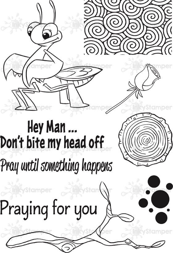 Praying Manis stamp set by InkyStamper