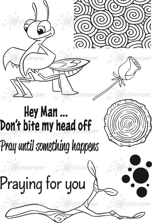 Praying Manis stamp set by InkyStamper