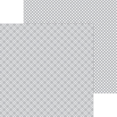 Doodlebug Design - Monochromatic Collection -  Candy Stripe / Sprinkles - 12 x 12 - Stone Gray