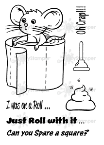 TP Toilet Paper stamp set by InkyStamper